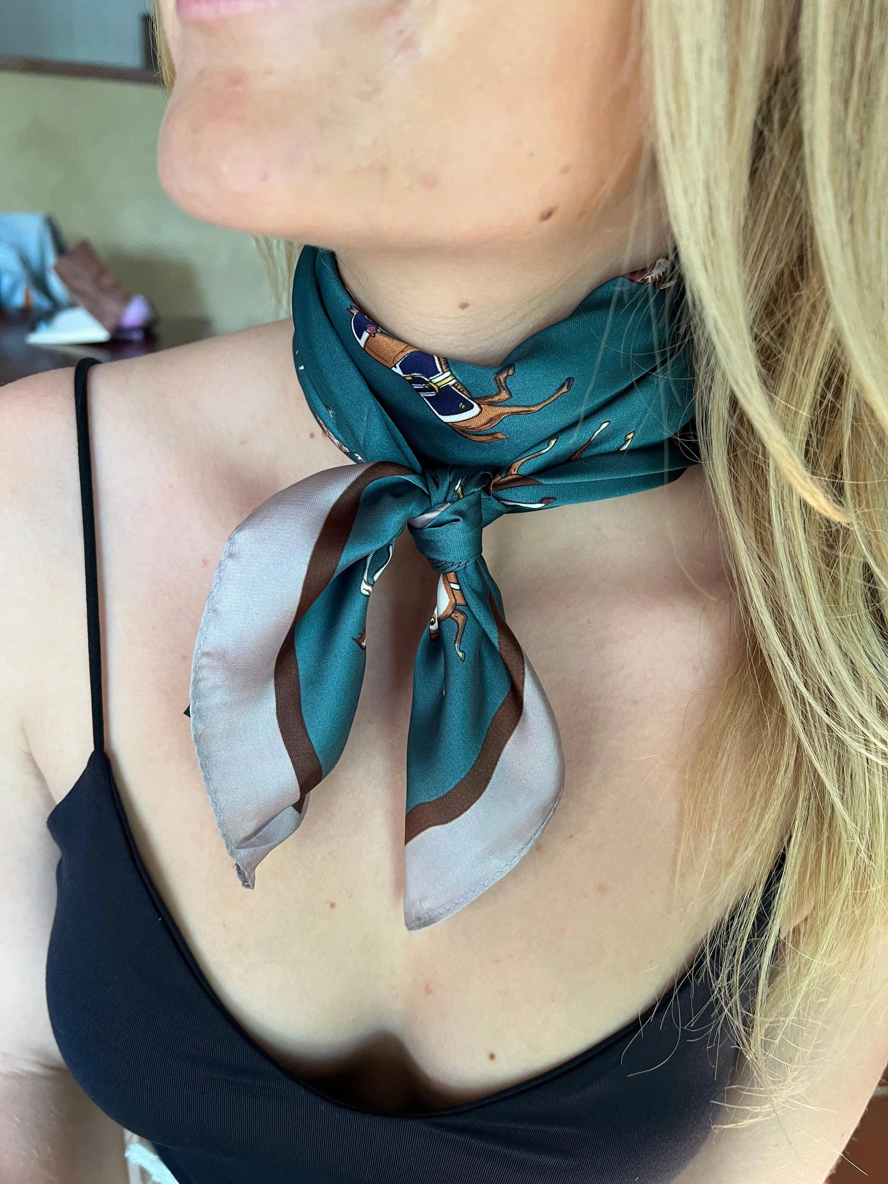 🐎 Neck Scarf - Dark Green - Horses