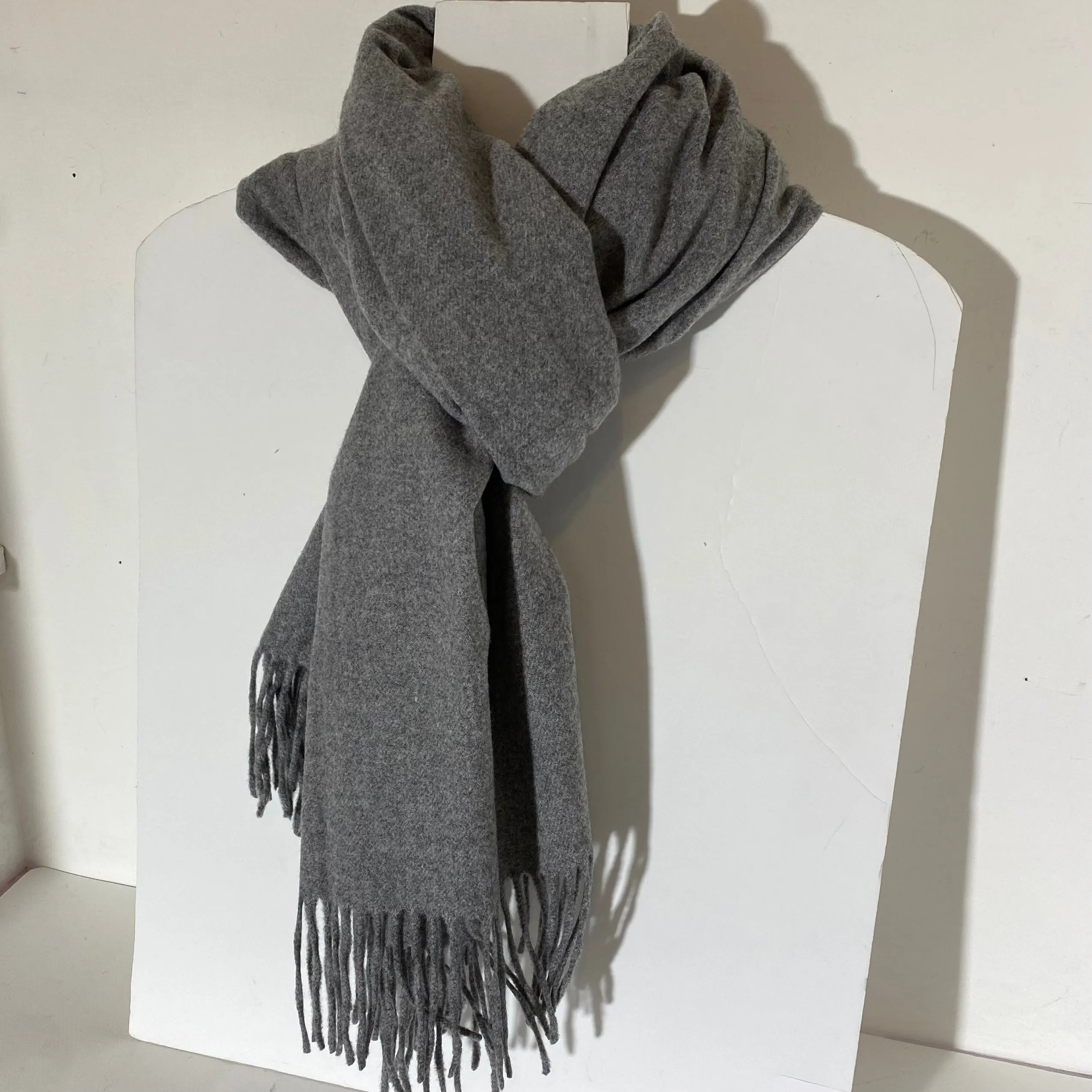 Adele - Cashmere Wool Blend Scarf - Flannel Grey