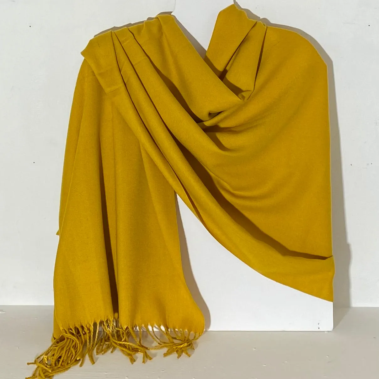 Aggie Cashmere Mix Wrap - Mustard