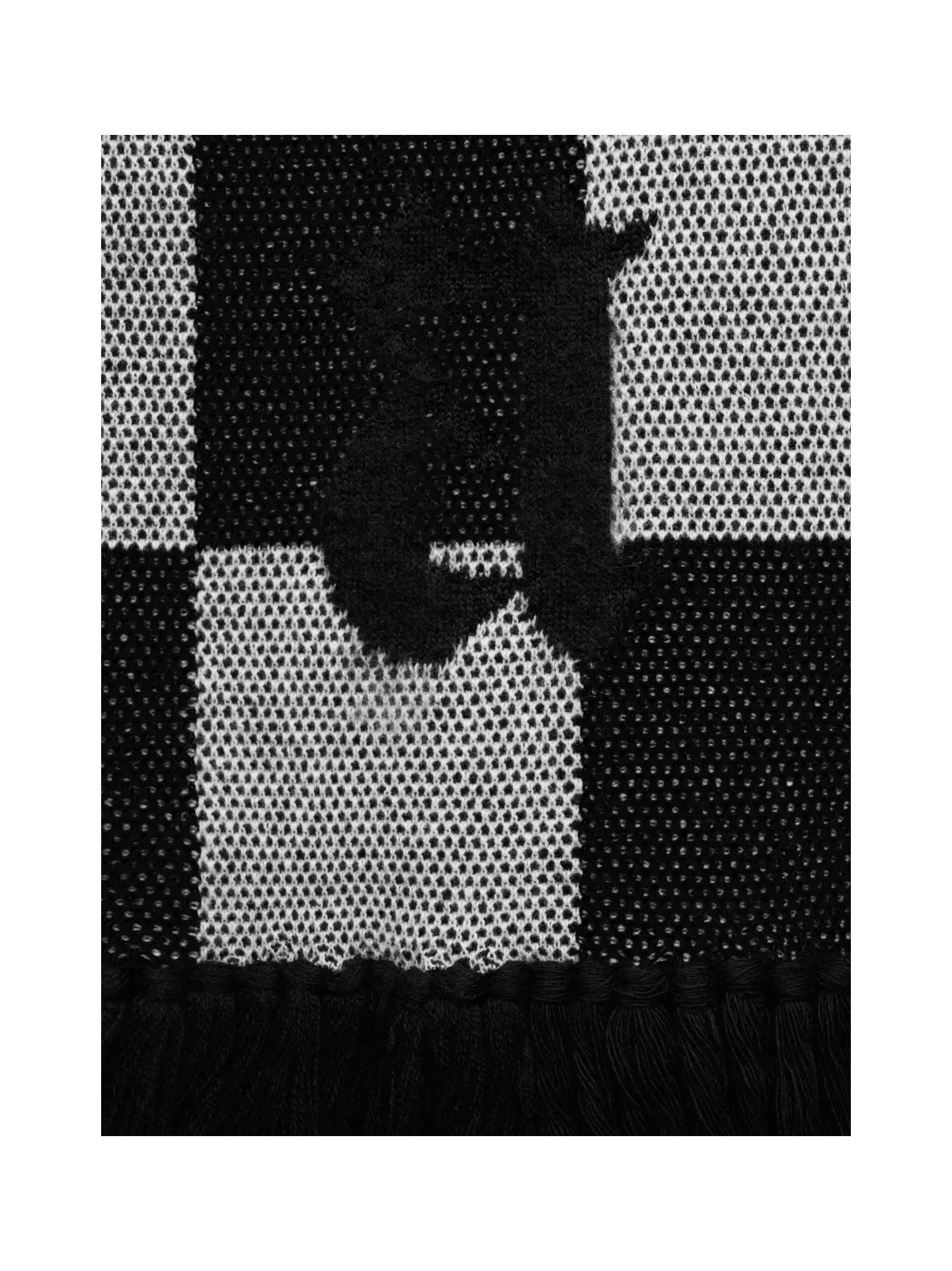 Amiri Check Cashmere Scarf Black