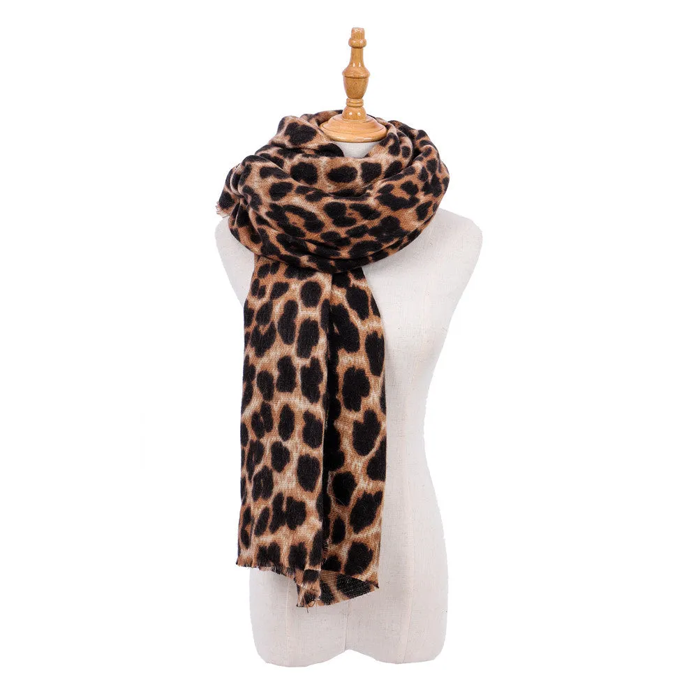 Autumn and winter leopard like cashmere warm thickened women's scarf shawl dual-use