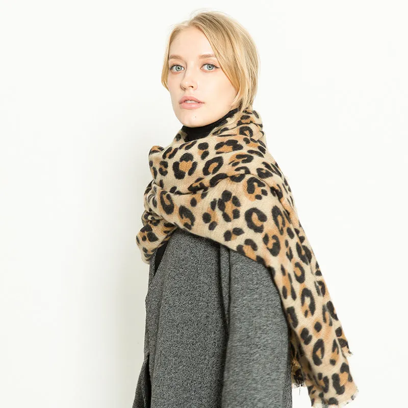 Autumn and winter leopard like cashmere warm thickened women's scarf shawl dual-use