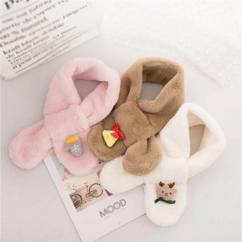 Baby Children Girls Cute Plush Fur Scarf Collar