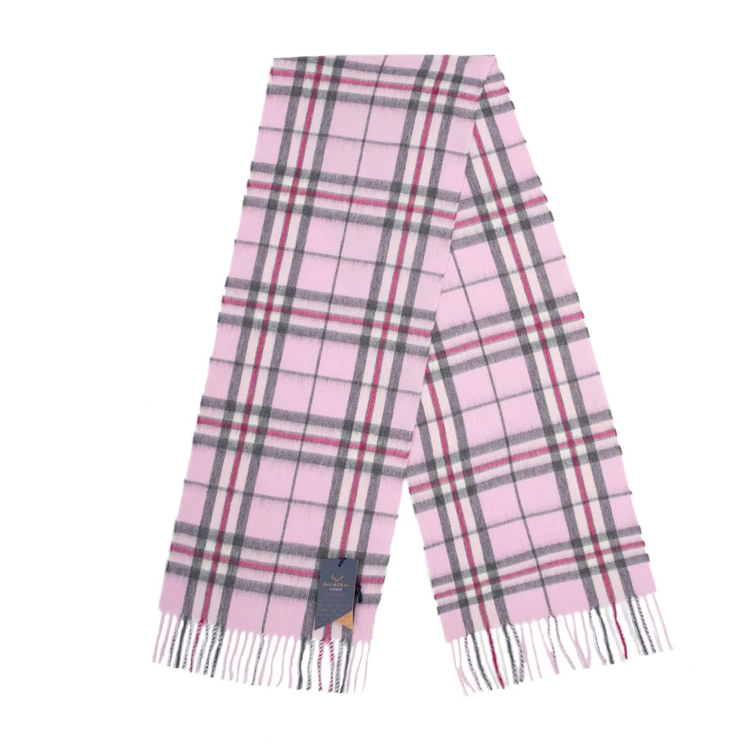 Balmoral 100% Cashmere Woven Scarf Thomson Pink