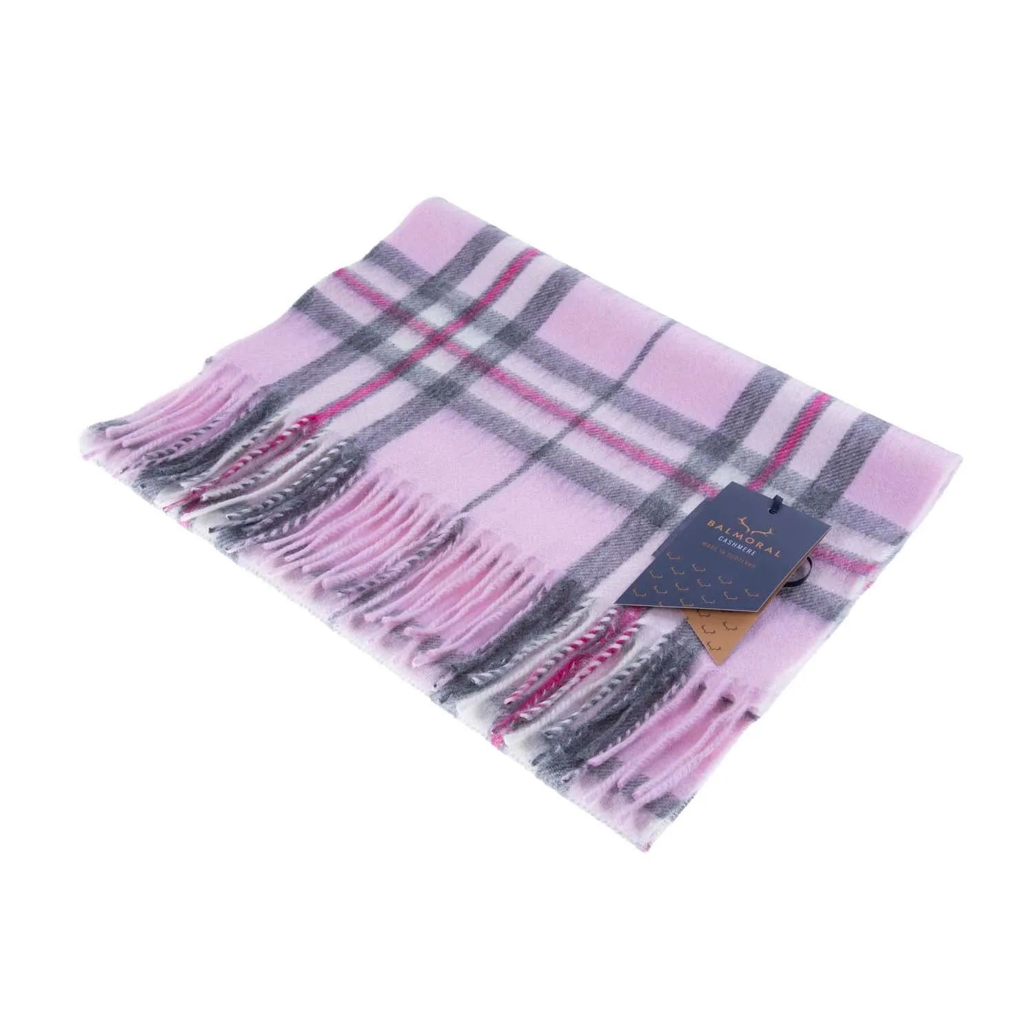 Balmoral 100% Cashmere Woven Scarf Thomson Pink