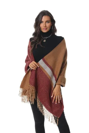 BROWN RUST FRINGE SCARF