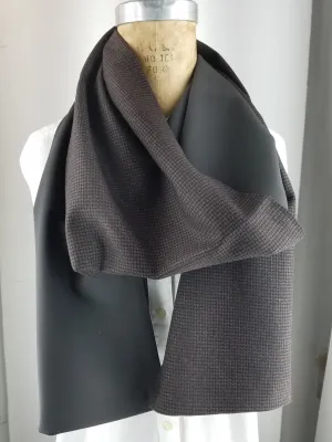 Brown tweeted wool scarf  and silk and wool black back