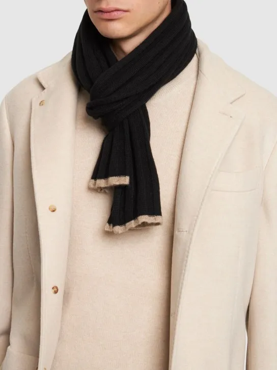 Brunello Cucinelli   Fine cashmere rib knit scarf 