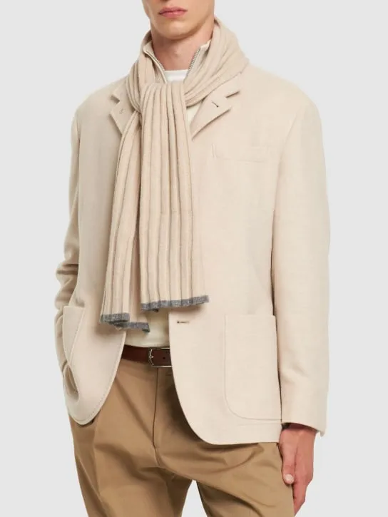 Brunello Cucinelli   Fine cashmere rib knit scarf 