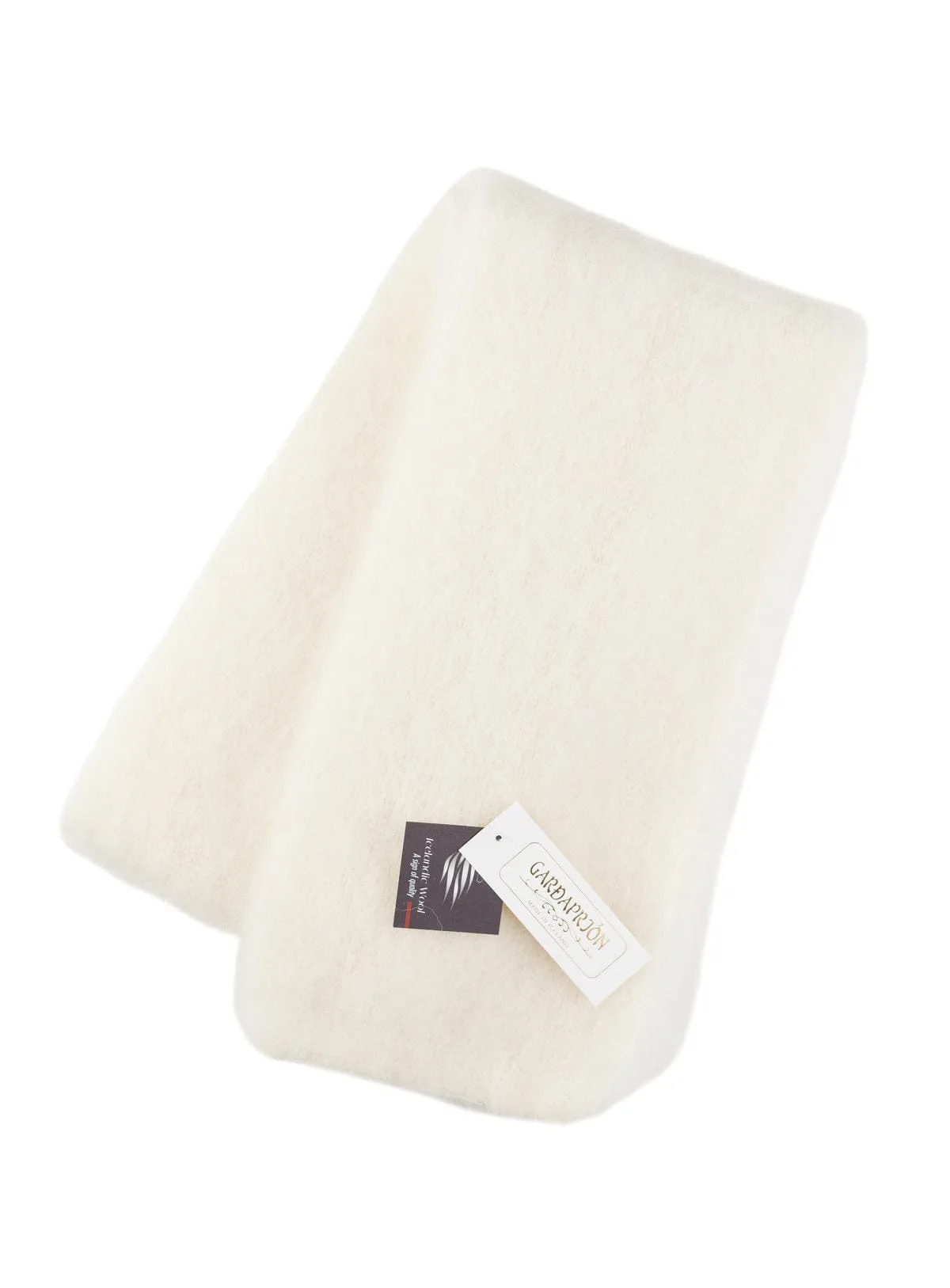 Brushed White Wool Scarf