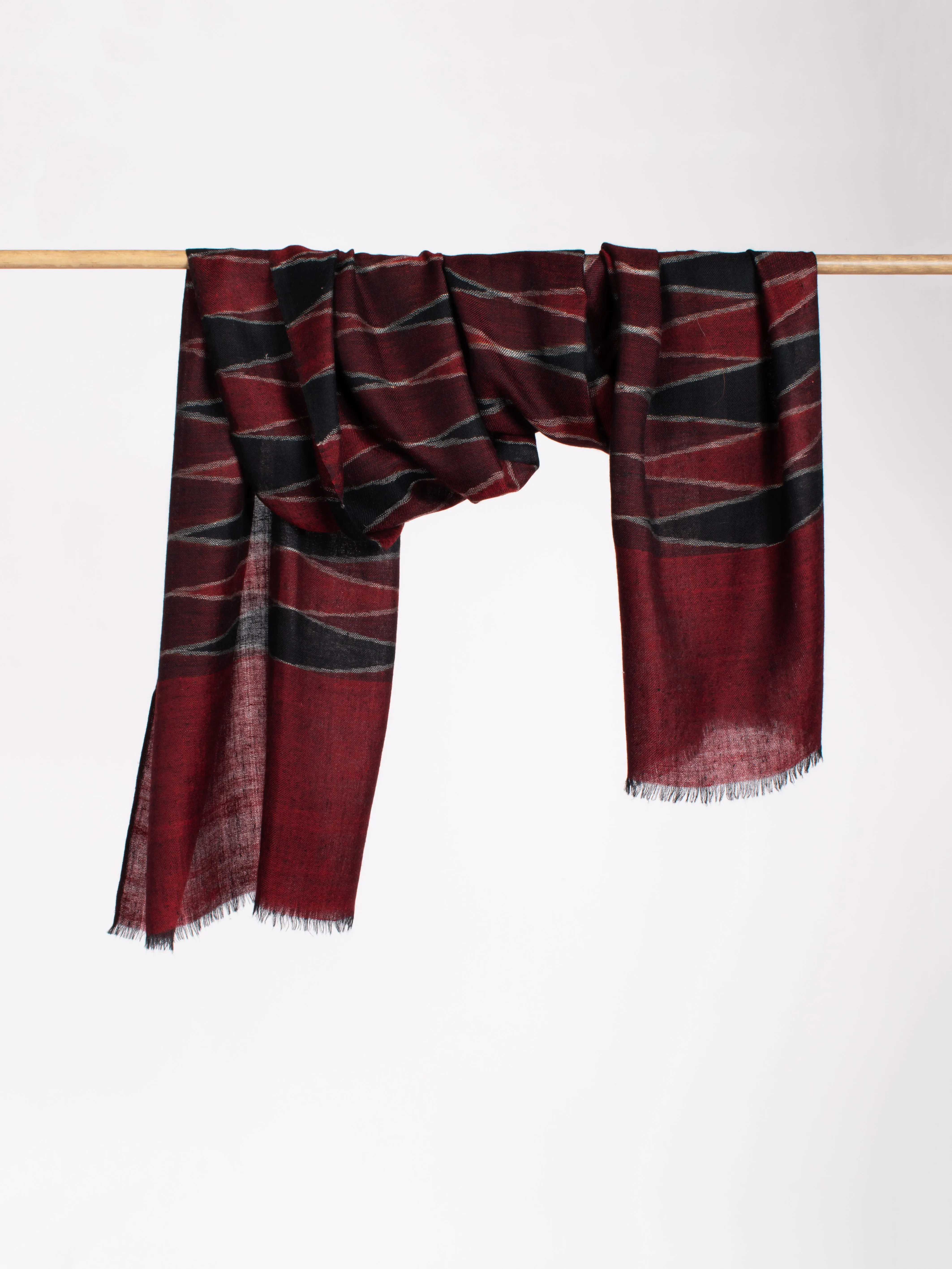 Burgundy and Bordeaux Cashmere Scarf