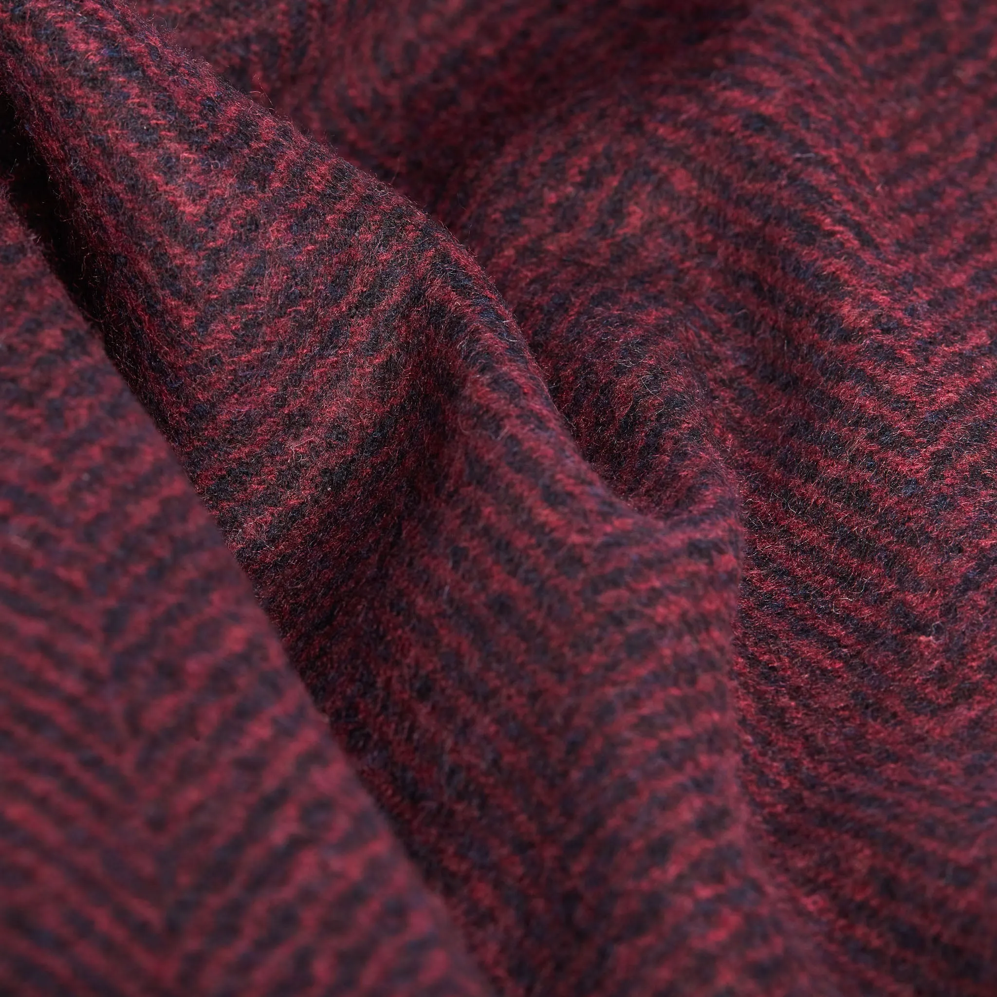 Burgundy Black Herringbone Scarf