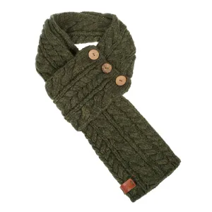 Cable Button Wrap Scarf