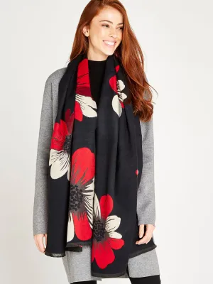 Cashmere Pashmina Shawls, Winter Reversible Blanket Scarves For Women Flower