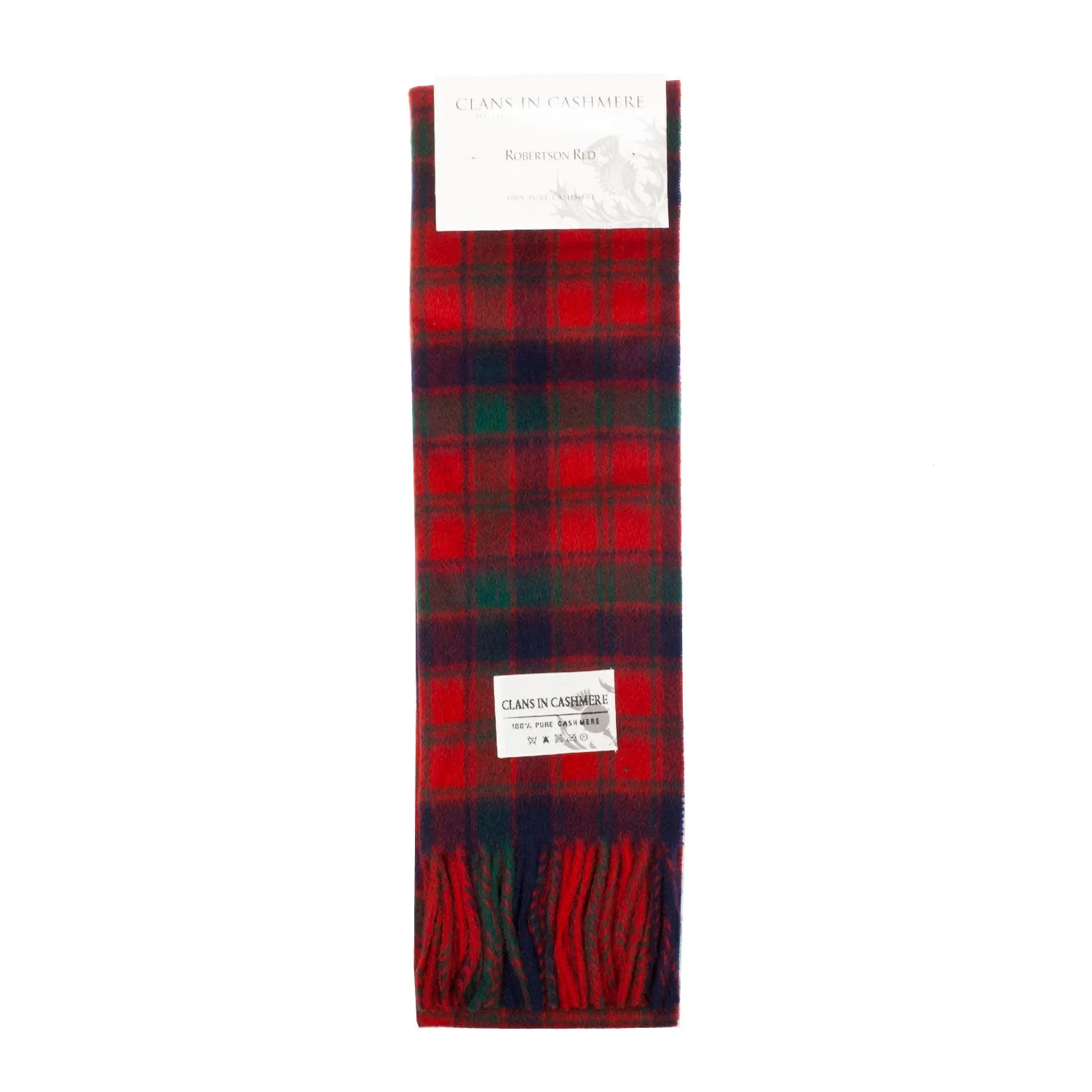 Cashmere Scottish Tartan Clan Scarf  Robertson Red