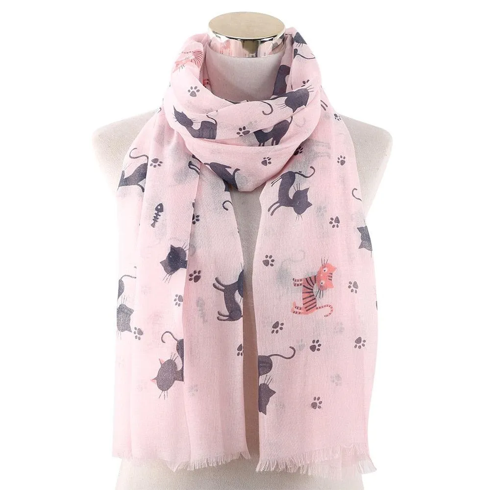 Catty White Cotton Scarf