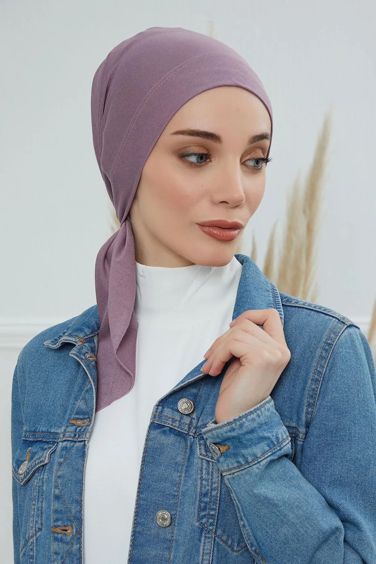 Chic Easy Wrap Hijab Cover for Women, Trendy Hijab for Stylish Look, Soft Comfortable Turban Head Covering, Chic Single Color Headscarf,B-45