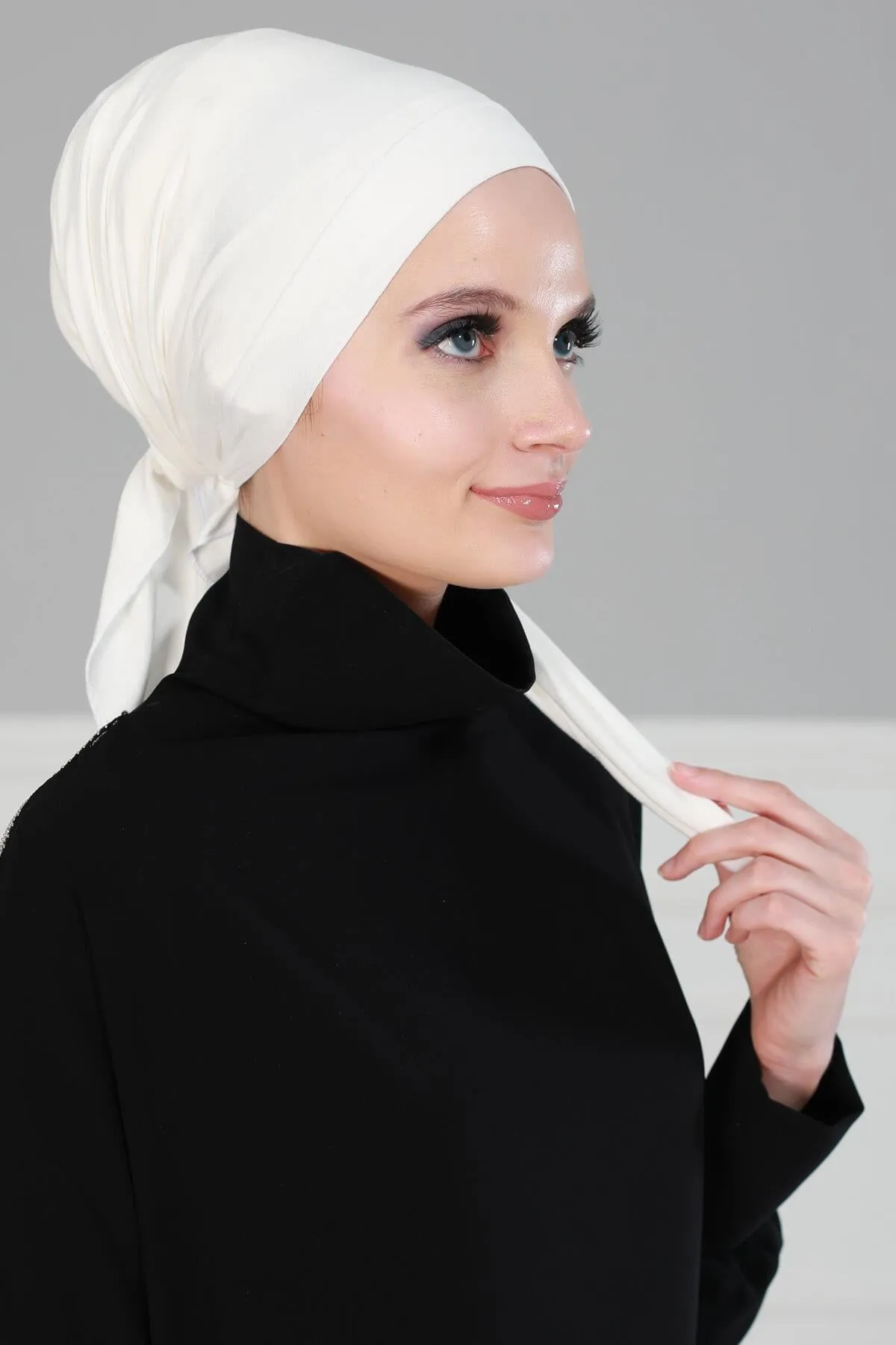 Chic Easy Wrap Hijab Cover for Women, Trendy Hijab for Stylish Look, Soft Comfortable Turban Head Covering, Chic Single Color Headscarf,B-45