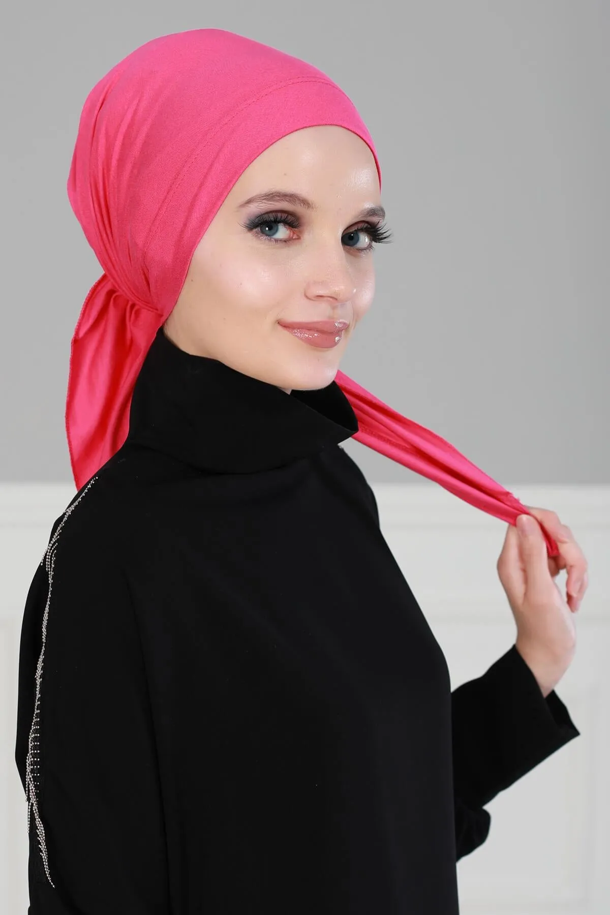 Chic Easy Wrap Hijab Cover for Women, Trendy Hijab for Stylish Look, Soft Comfortable Turban Head Covering, Chic Single Color Headscarf,B-45