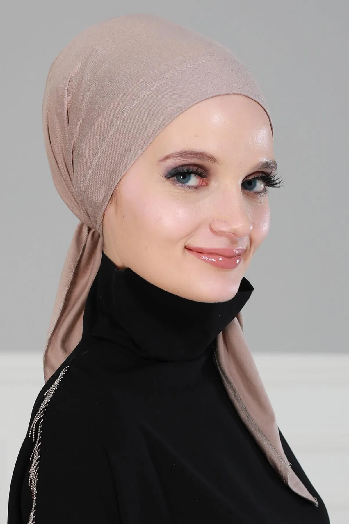 Chic Easy Wrap Hijab Cover for Women, Trendy Hijab for Stylish Look, Soft Comfortable Turban Head Covering, Chic Single Color Headscarf,B-45