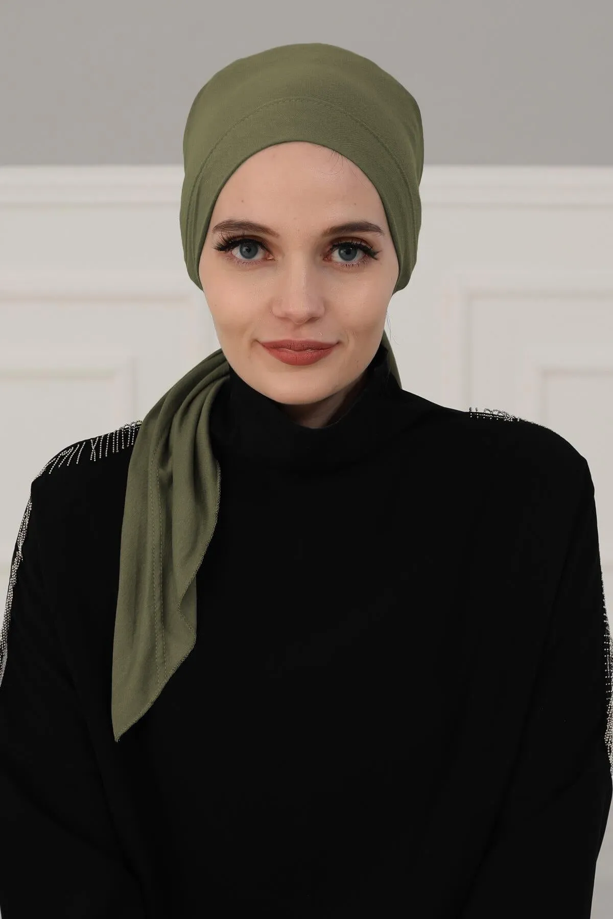 Chic Easy Wrap Hijab Cover for Women, Trendy Hijab for Stylish Look, Soft Comfortable Turban Head Covering, Chic Single Color Headscarf,B-45