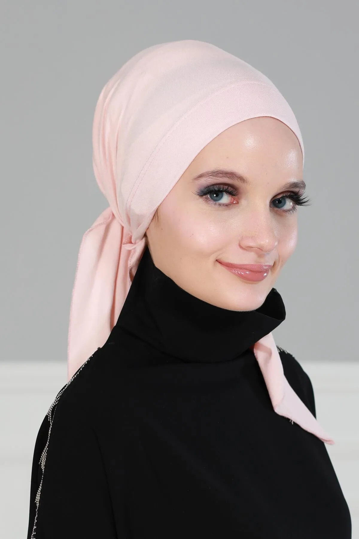 Chic Easy Wrap Hijab Cover for Women, Trendy Hijab for Stylish Look, Soft Comfortable Turban Head Covering, Chic Single Color Headscarf,B-45