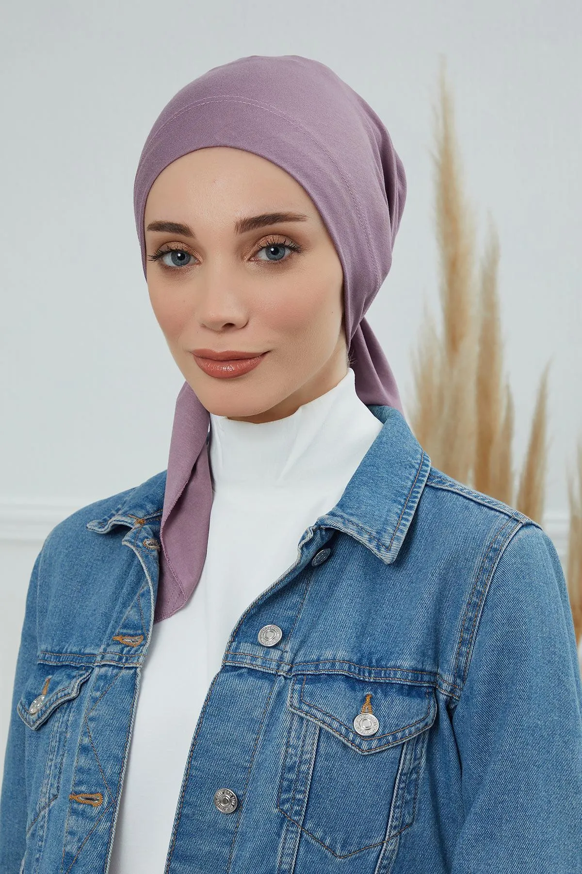 Chic Easy Wrap Hijab Cover for Women, Trendy Hijab for Stylish Look, Soft Comfortable Turban Head Covering, Chic Single Color Headscarf,B-45