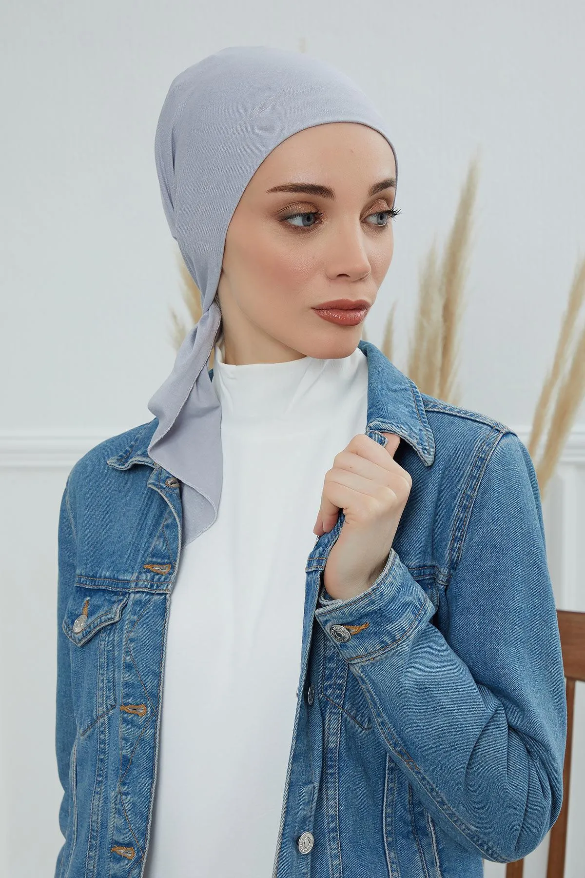 Chic Easy Wrap Hijab Cover for Women, Trendy Hijab for Stylish Look, Soft Comfortable Turban Head Covering, Chic Single Color Headscarf,B-45