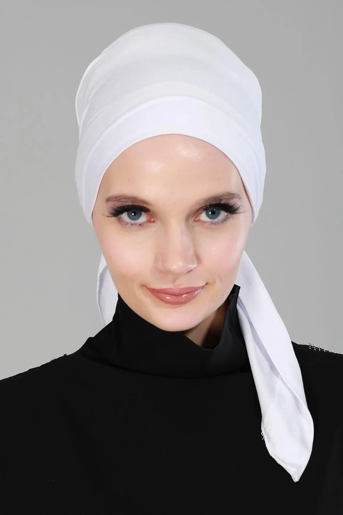 Chic Easy Wrap Hijab Cover for Women, Trendy Hijab for Stylish Look, Soft Comfortable Turban Head Covering, Chic Single Color Headscarf,B-45