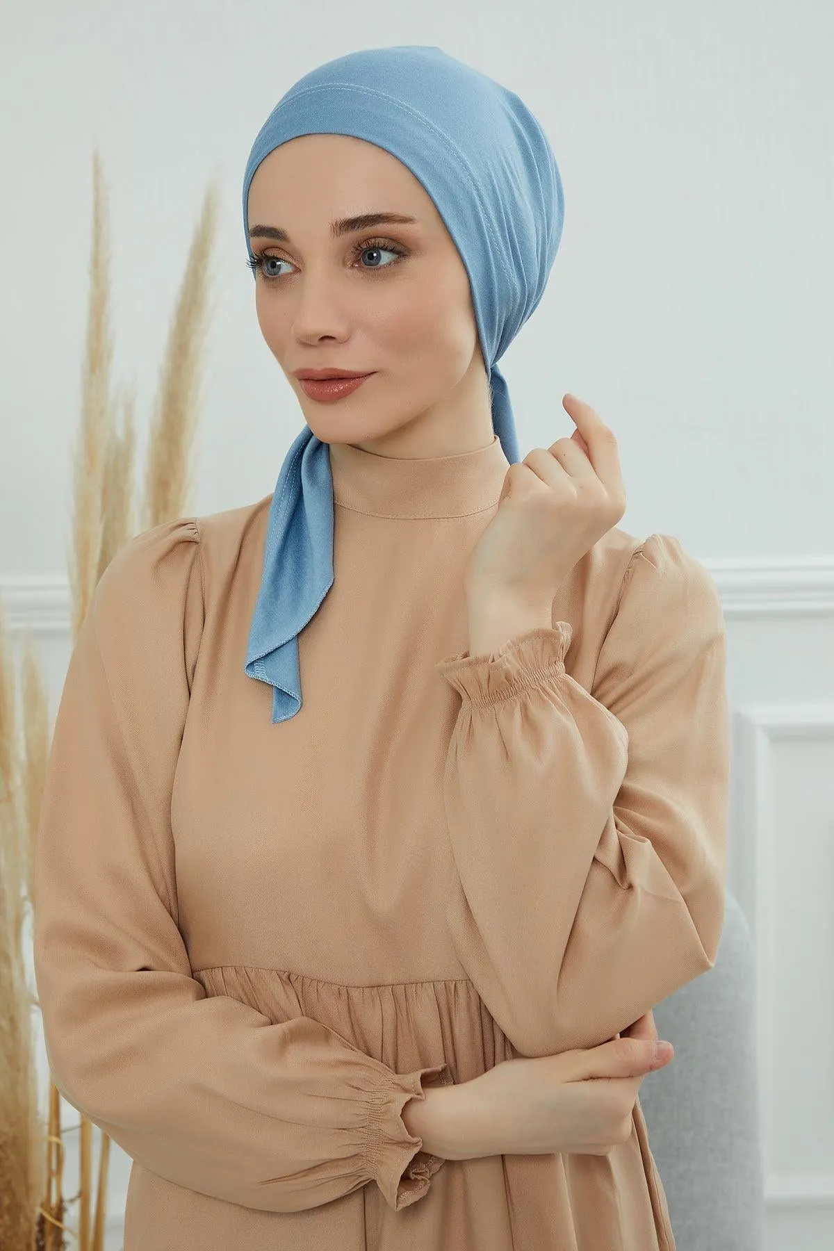 Chic Easy Wrap Hijab Cover for Women, Trendy Hijab for Stylish Look, Soft Comfortable Turban Head Covering, Chic Single Color Headscarf,B-45