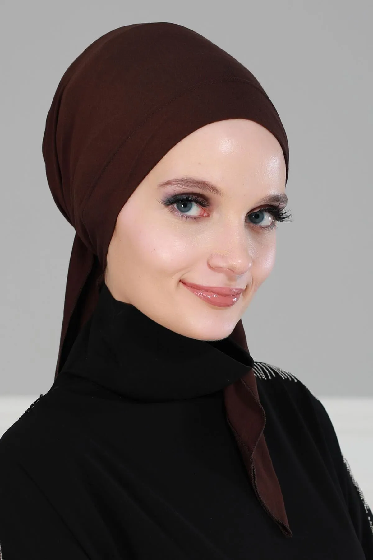 Chic Easy Wrap Hijab Cover for Women, Trendy Hijab for Stylish Look, Soft Comfortable Turban Head Covering, Chic Single Color Headscarf,B-45