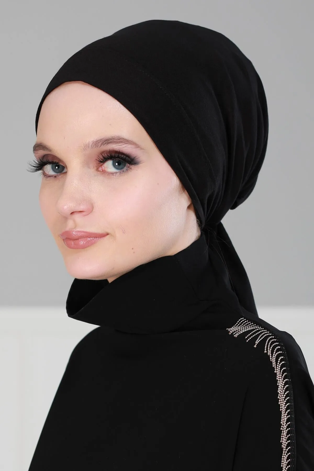 Chic Easy Wrap Hijab Cover for Women, Trendy Hijab for Stylish Look, Soft Comfortable Turban Head Covering, Chic Single Color Headscarf,B-45