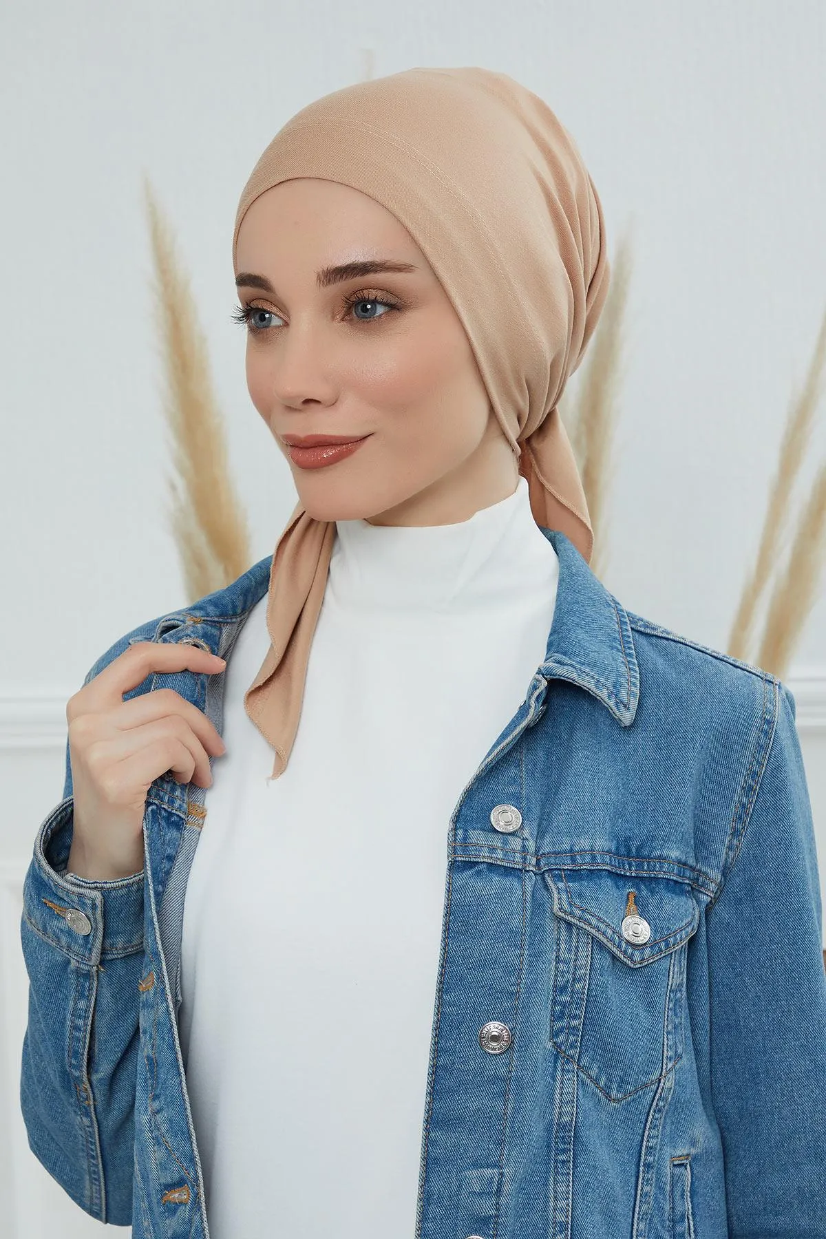 Chic Easy Wrap Hijab Cover for Women, Trendy Hijab for Stylish Look, Soft Comfortable Turban Head Covering, Chic Single Color Headscarf,B-45