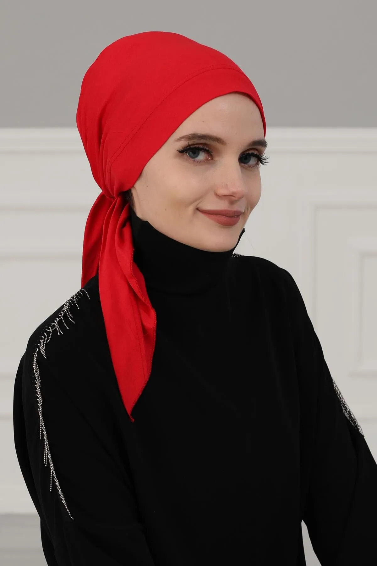 Chic Easy Wrap Hijab Cover for Women, Trendy Hijab for Stylish Look, Soft Comfortable Turban Head Covering, Chic Single Color Headscarf,B-45