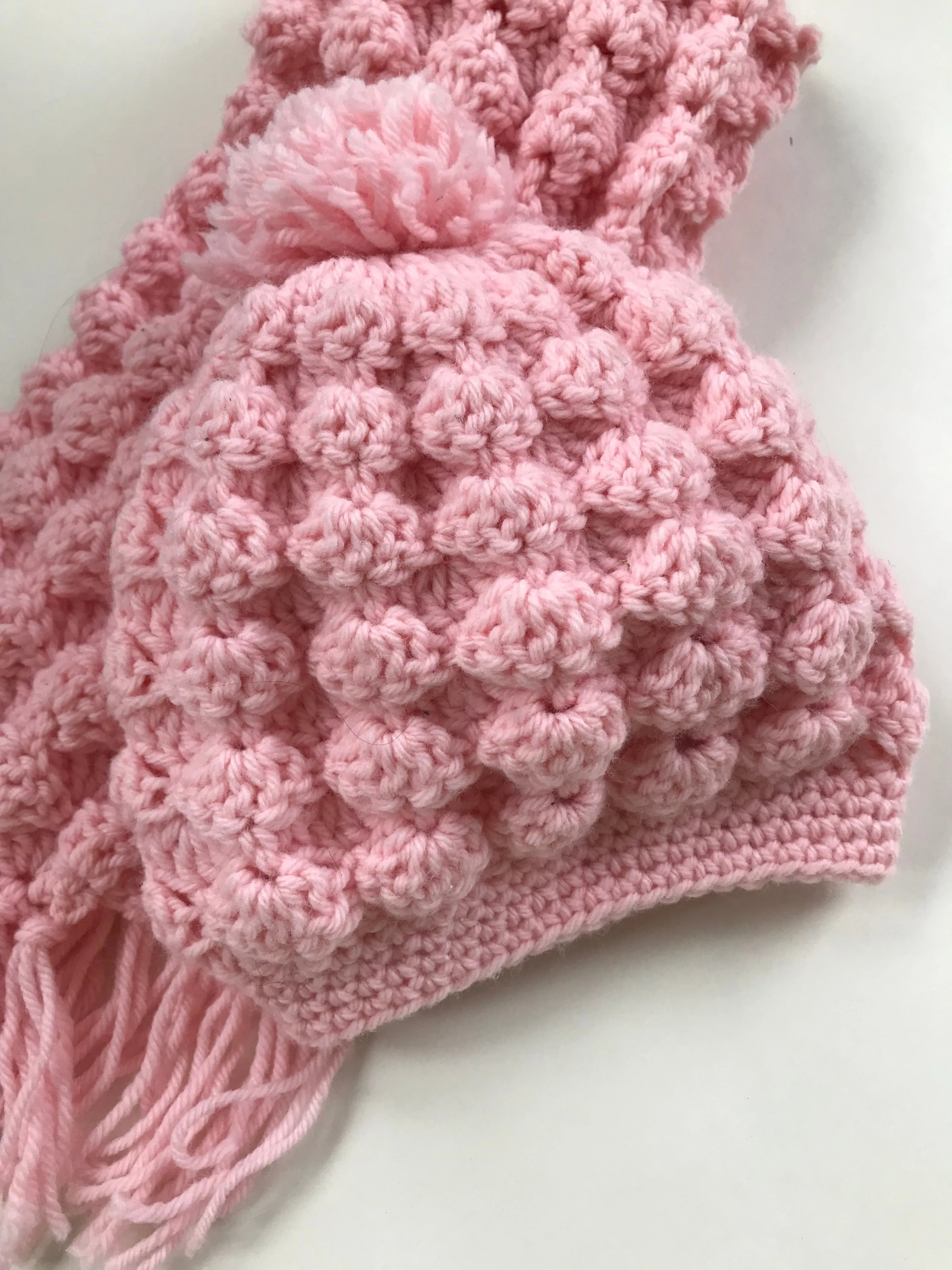 Crochet Pattern Puff Shell Hat and Scarf Set