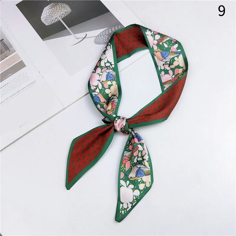 DIY Print Small Scarf Women Riband Handle Bags Scarf Narrow Long Wrist Small Ribbon Fashion Hair Band Scarves & Wraps