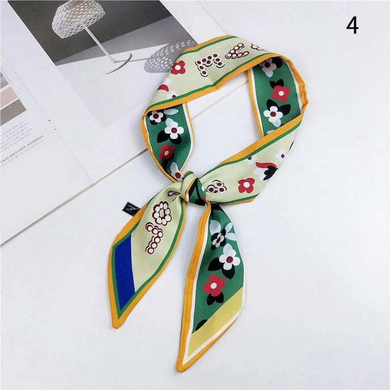 DIY Print Small Scarf Women Riband Handle Bags Scarf Narrow Long Wrist Small Ribbon Fashion Hair Band Scarves & Wraps