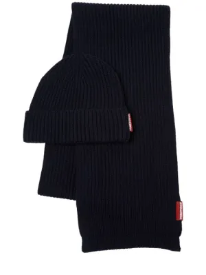 Dsquared2   Warmy wool knit scarf &amp; hat set 