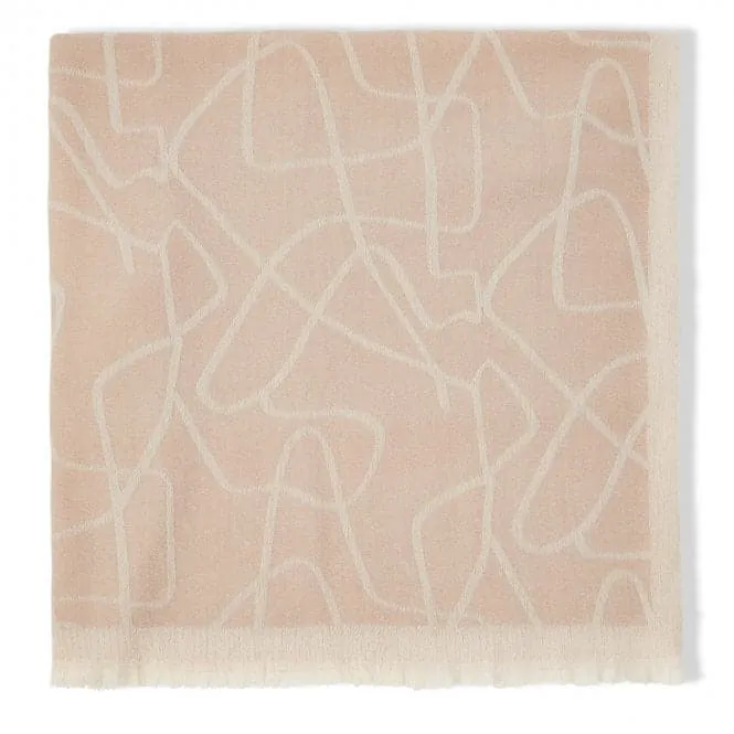 Dusty Pink Abstract Line Printed Blanket Scarf KLS518