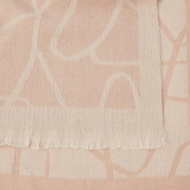 Dusty Pink Abstract Line Printed Blanket Scarf KLS518