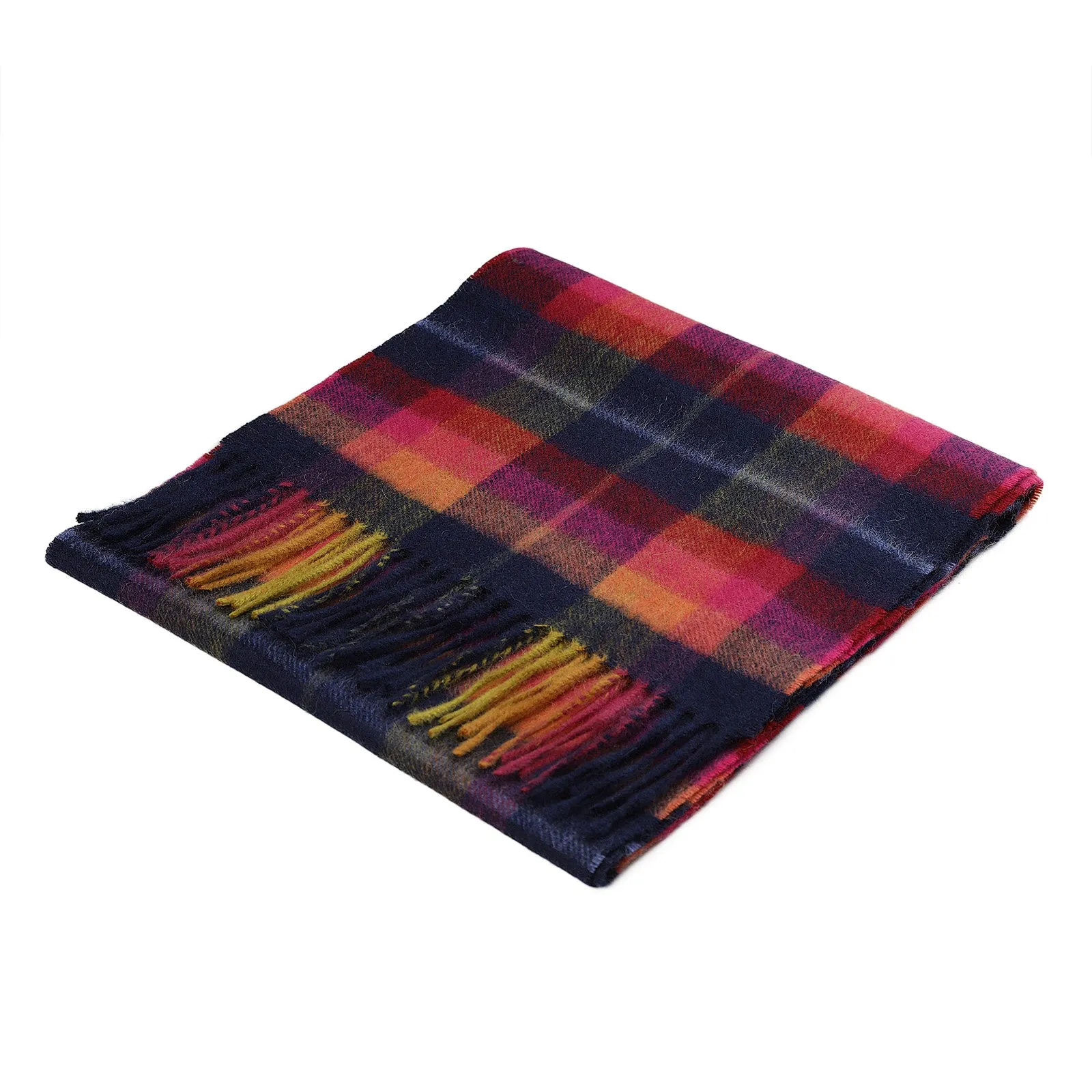 Edinburgh Cashmere Scarf Galaxy Plaid Navy