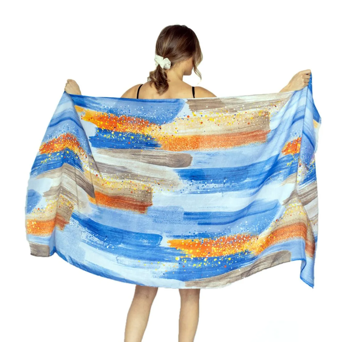 Empire Cove Womens Scarf Scarves Shawl Wraps Brush Stroke Print Sarong Cover Ups