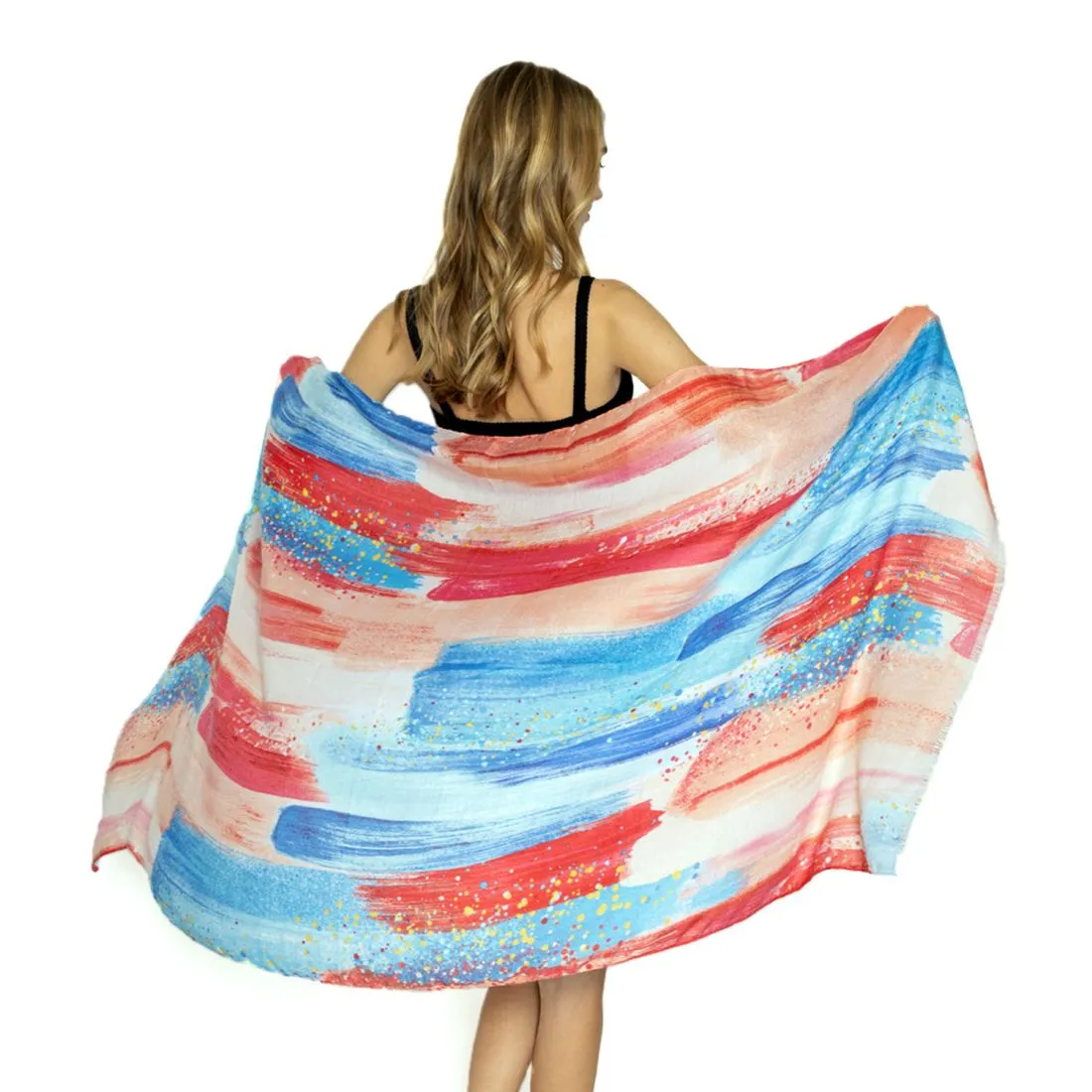 Empire Cove Womens Scarf Scarves Shawl Wraps Brush Stroke Print Sarong Cover Ups