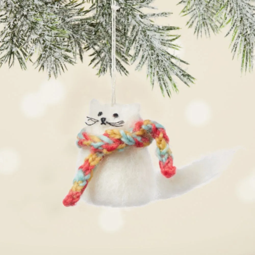 Felt Fuzzy Kitten Ornament