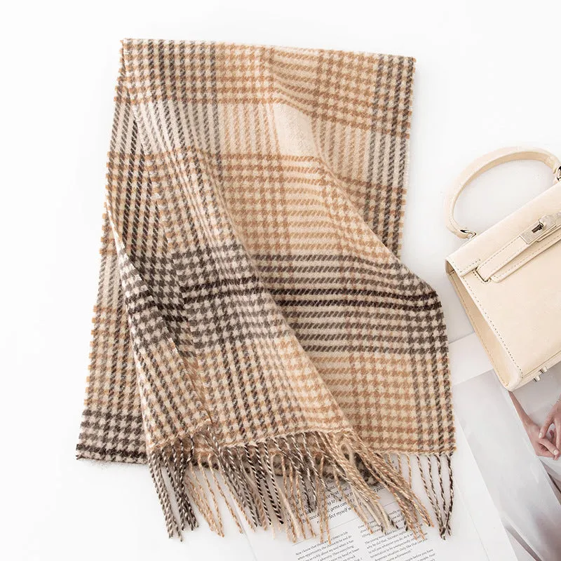 FHY24-7011 Wool, versatile tassels, fashionable and warm scarf  hijab  winter scarf  printed scarf