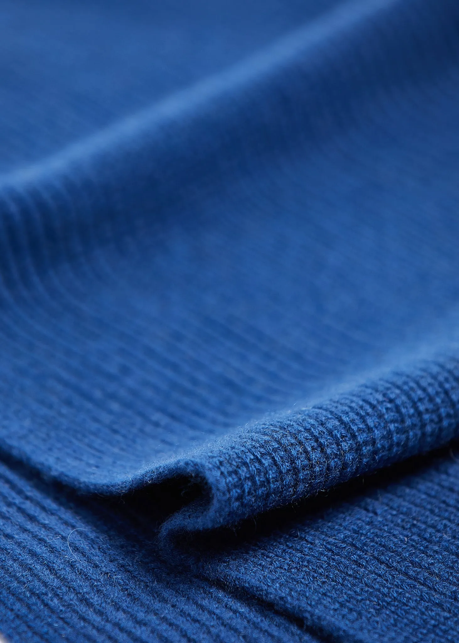 Foxford Navy Ribbed Cashmere Scarf