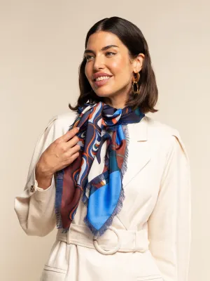 Giorgia (blue/red) - soft and lightweight Italian foulard from pure silk