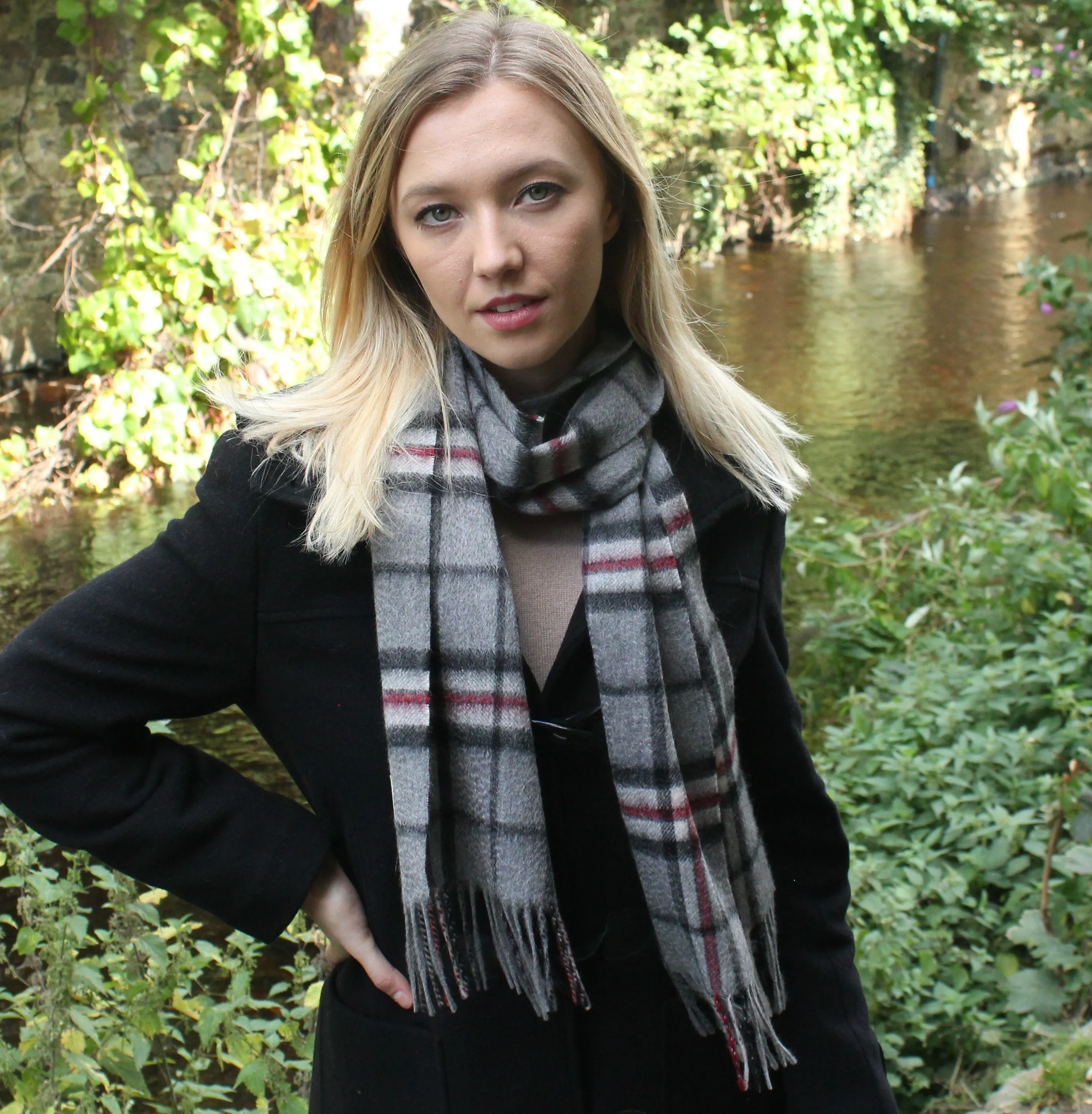 Glenmore 100% Lambswool Tartan Scarf - Silver Bannockbane