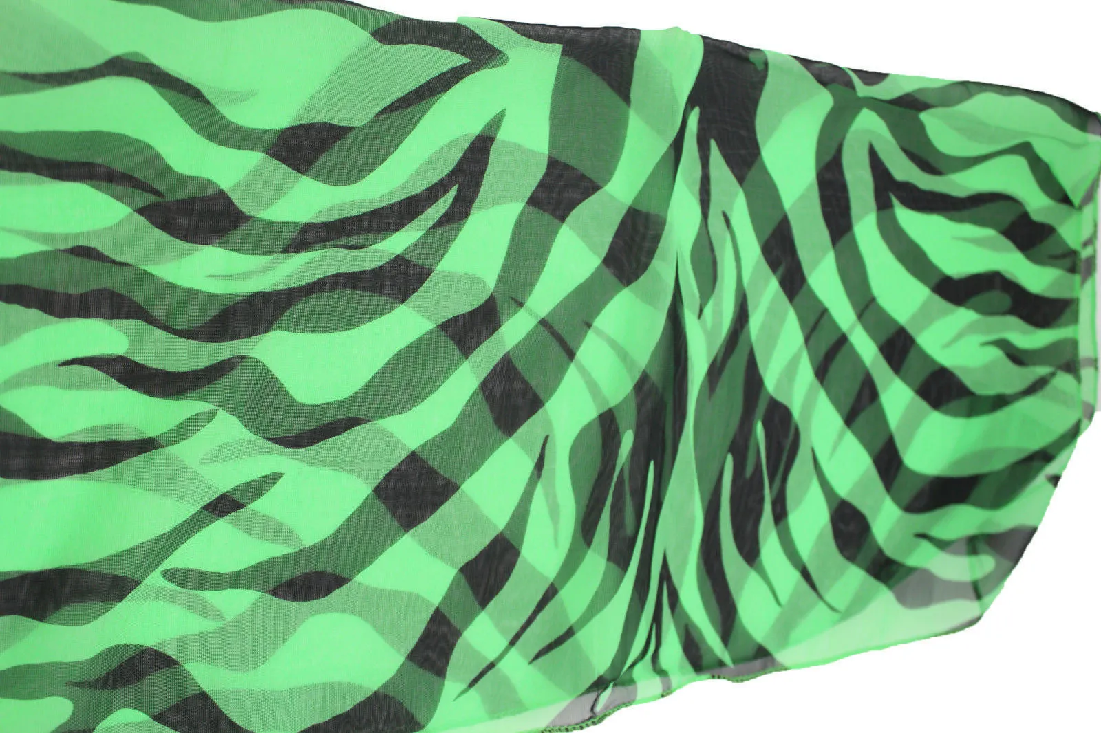 Green Orange Black Neck Scarf Fabric Zebra Animal Print Pocket Square