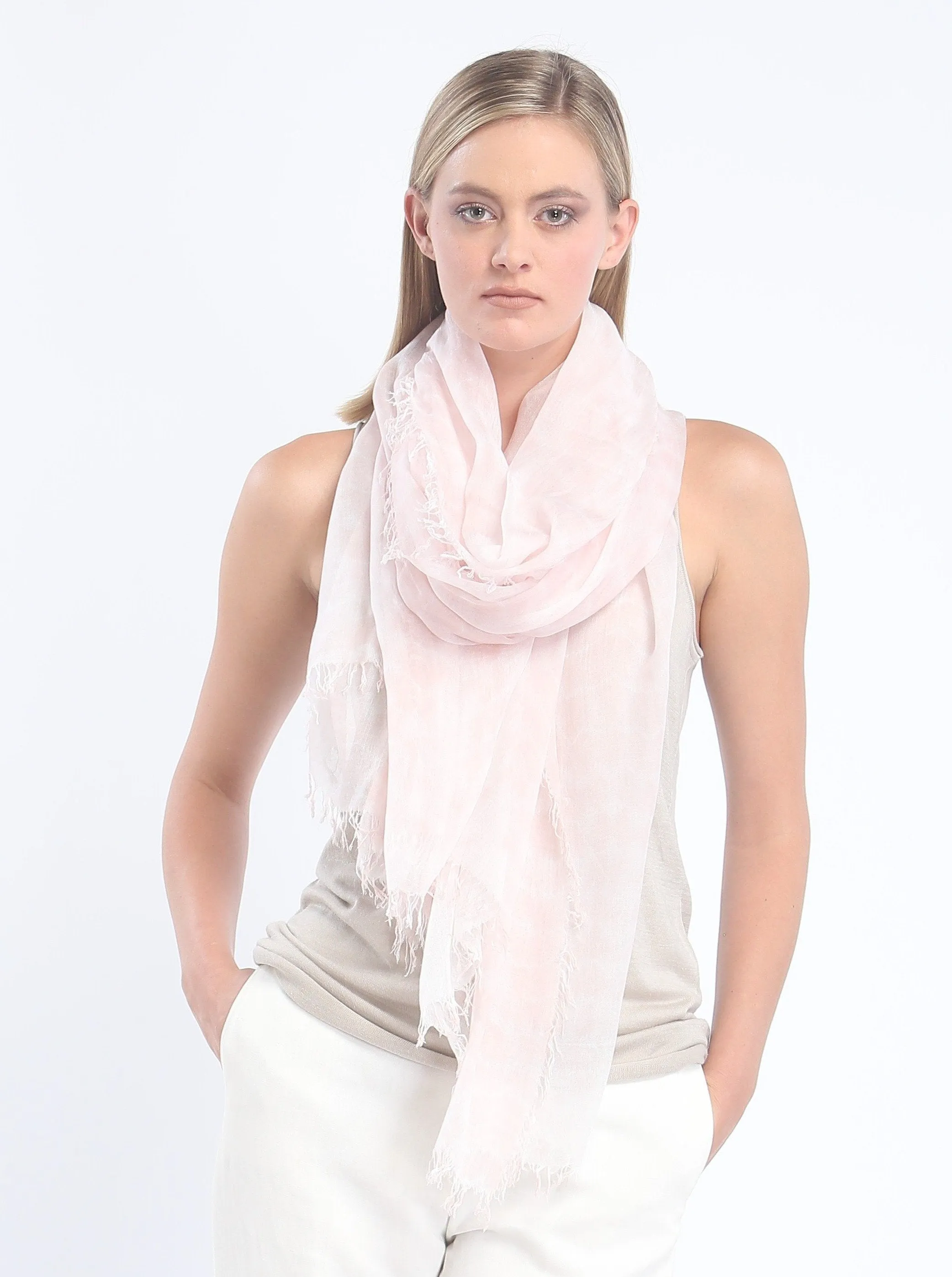 Hand Dyed Tissue Fine Modal Scarf - Waves